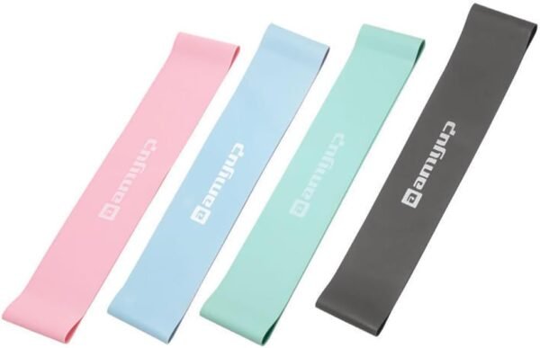 TNSRAY Panathletic Fitness Bands, Pack of 4 Fitness Bands, 4 Different Strengths Gymnastics Band, Resistance Band, Skin-Friendly Resistance Bands, for Muscle Building, Yoga, Pilates, Crossfit, Cardio