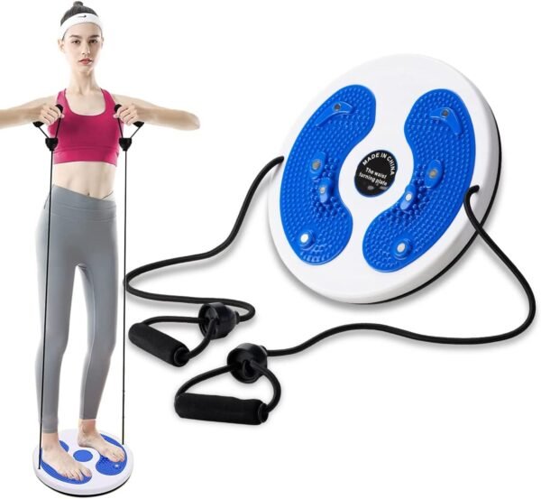 Kikuo Twist Waist Disc Board with Drawstring, Waist Removing Multifunctional Magnetic Balance Board Pedal, Resistance Bands, Massage Foot Sole, Home Fitness Equipment, Aerobic Exercises, Fitness Accessories