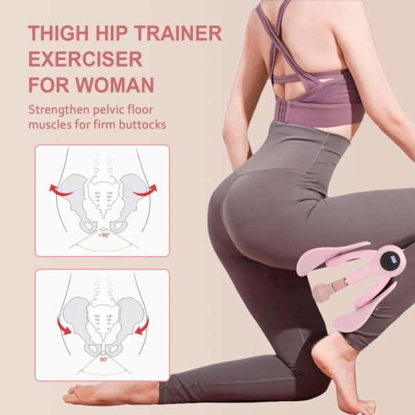 Thigh Hip Trainer Exerciser, Pelvic Floor Muscle Trainer Kegel Exerciser Thigh Exerciser with Counter, Buttock Lifting Inner Thigh Exercise Equipment for Women Strength Training - Image 5