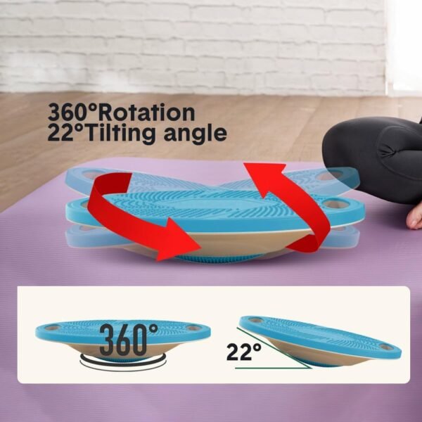 Round Balance Board 360 Rotation Non-Slip TPE Wobble Balance Board Max 150kg Load For Enhancing Core Training Balance Stability Training Fitness Trainer - Image 3