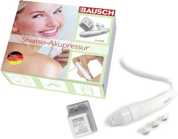 Bausch 0345 Handy Shiatsu Acupressure Device with 4 Attachments, in Shell Case, Acupressure, Massage, Wellness, Wellness for Home, Includes Detailed Instructions (English language not guaranteed), Beauty