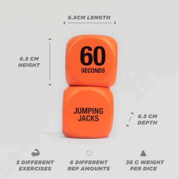 Phoenix Fitness Exercise Dice - Workout Dice Game for Cardio, HIIT and Exercise Classes - Full Body Training Routine for Home & Gym - Orange - Image 4