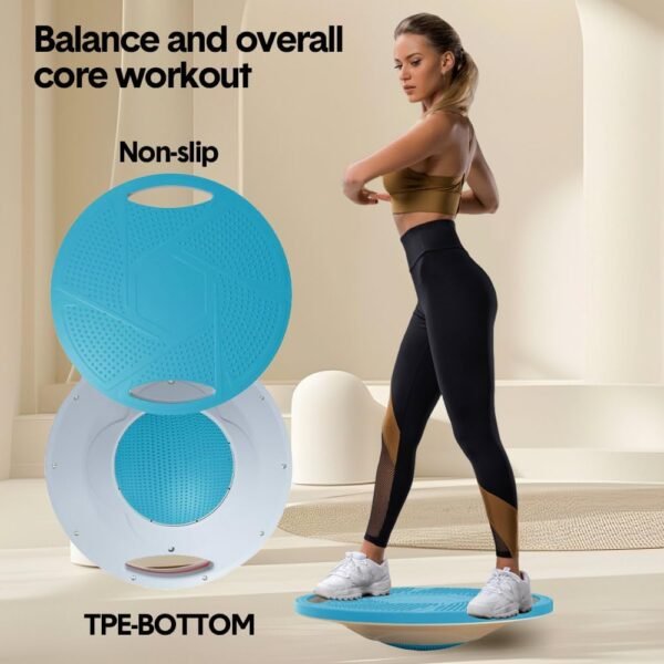 Round Balance Board 360 Rotation Non-Slip TPE Wobble Balance Board Max 150kg Load For Enhancing Core Training Balance Stability Training Fitness Trainer - Image 7