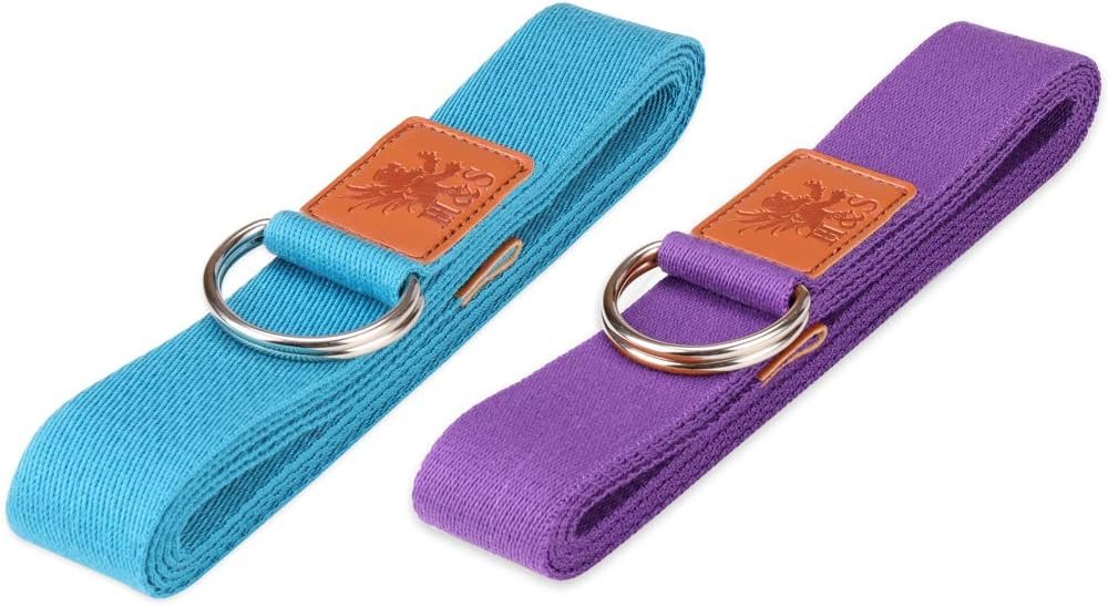 H&S Yoga Straps for Pilates & Gym Workouts - 1.85 and 2.45m Adjustable Strap for Yoga Stretching & Exercise - Extra Long Cotton Belts for Gymnastics Equipment for Home - Image 3
