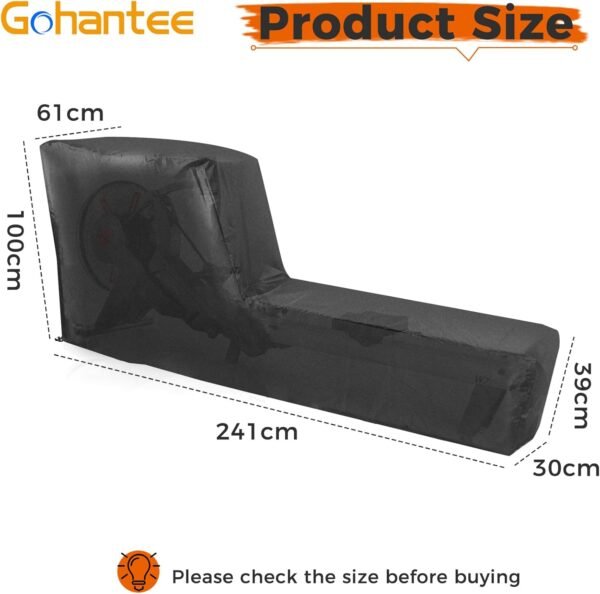 gohantee Rowing Machine Cover, Rowing Machine Cover Fitness Equipment Covers Dustproof Waterproof Rowing Machine Protective Cover Compatible with Concept 2 Rowing Machine (95" L x 24" W x 39" H) - Image 2