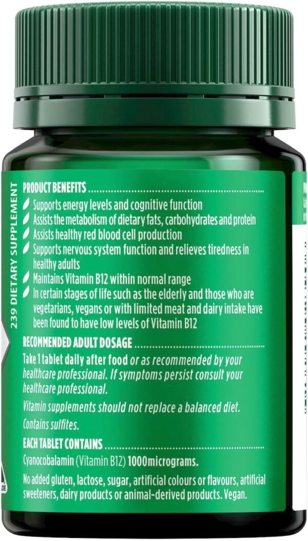 Natures Own High Strength B12 1000mcg Tablets 60 - Image 3