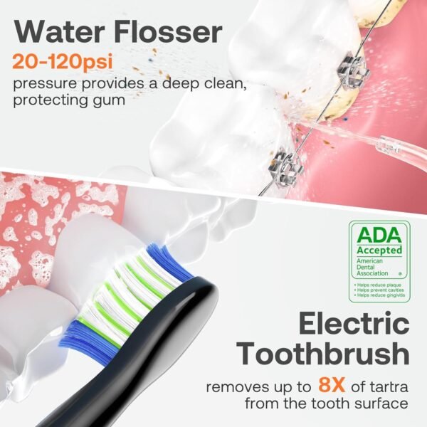 Bitvae Water Dental Flosser Teeth Picks - Cordless Water Flosser for Teeth - 5 Modes Sonic Electric Toothbrush,Upgraded Water Dental flosser Pick - Image 2