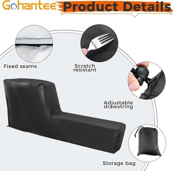 gohantee Rowing Machine Cover, Rowing Machine Cover Fitness Equipment Covers Dustproof Waterproof Rowing Machine Protective Cover Compatible with Concept 2 Rowing Machine (95" L x 24" W x 39" H) - Image 4