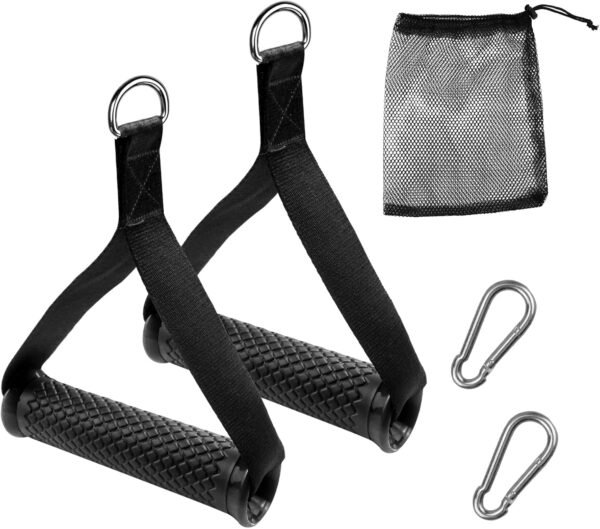 Pack of 2 One-Handed Sports Training Aids Training Handles Cable Pull Handles for Resistance Bands Sports Grips for Workout on The Cable Pull or Power Tower Expander Bands Triceps Training