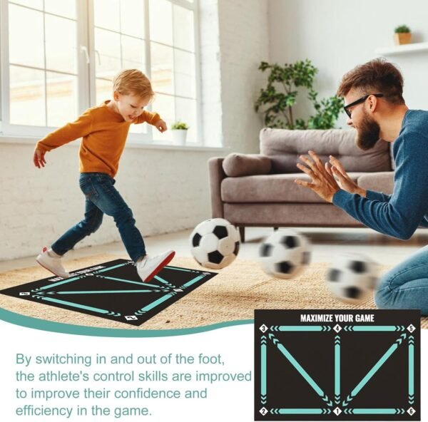 Football Mat Football Step Training Mat: Diatom Mud Green Non-Slip Silent Shock Absorption Football Mat Training Football Mat Gifts for Football Lovers - Image 3