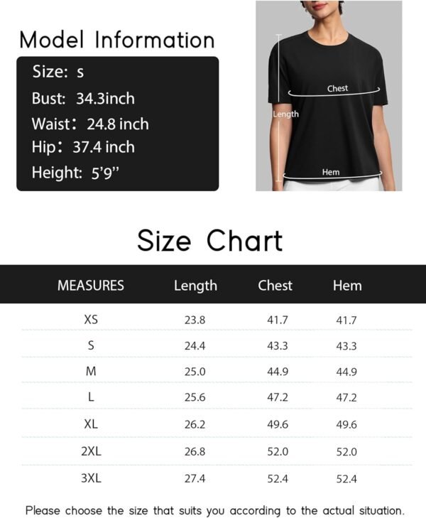 THE GYM PEOPLE Women's Short Sleeve Workout T-Shirts Back Loose Fit Running Yoga Tee Tops - Image 7