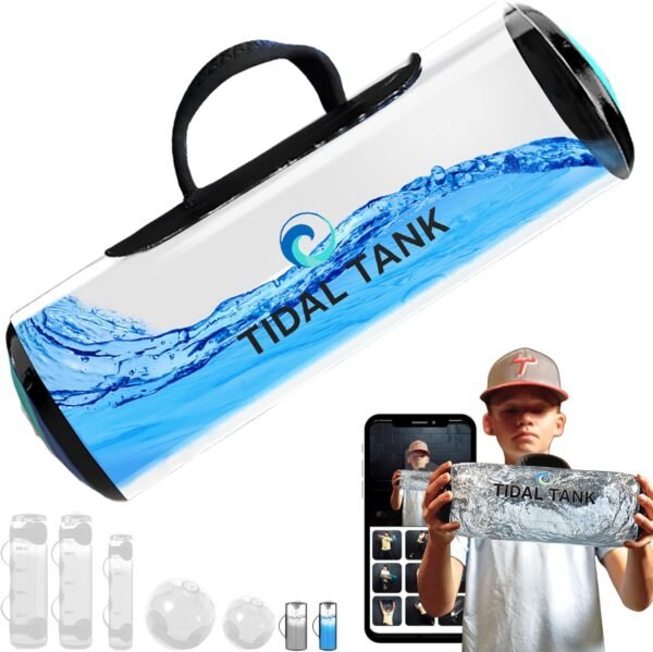 Tidal Tank - Sand Bag Alternative 45 lbs - Adjustable Aqua Bag and Power Bag with Water - Core and Balance Aquabag - Portable Stability Fitness Equipment - Including Online Training Center