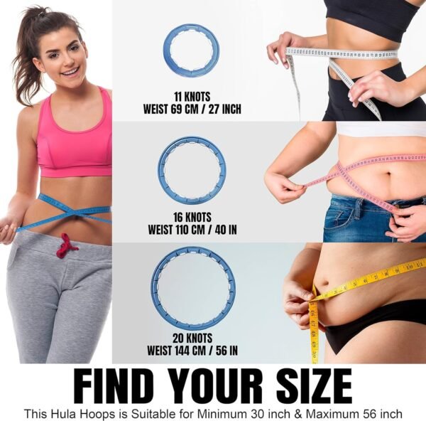 Smart Weighted Hula Hoop for Adults, Detachable Fitness Ring with 360 Degree Auto-Spinning Ball Massage, Smart Ring Hula Hoops for Adults, Fitness Equipment for Weight Loss - Image 4