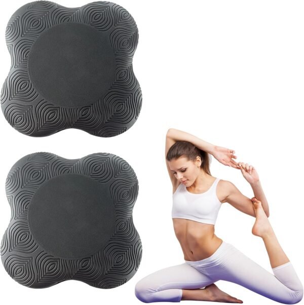 Yoga Pads, Knee Cushion, Yoga, Yoga Accessories, Knee Pads, Non-Slip Yoga Knee Pad Mat, Yoga Knee Pads, Pilates Mat, Non-Slip Knee Pads, for Yoga, Gymnastics, Pilates, Aerobics, Black, Pack of 2