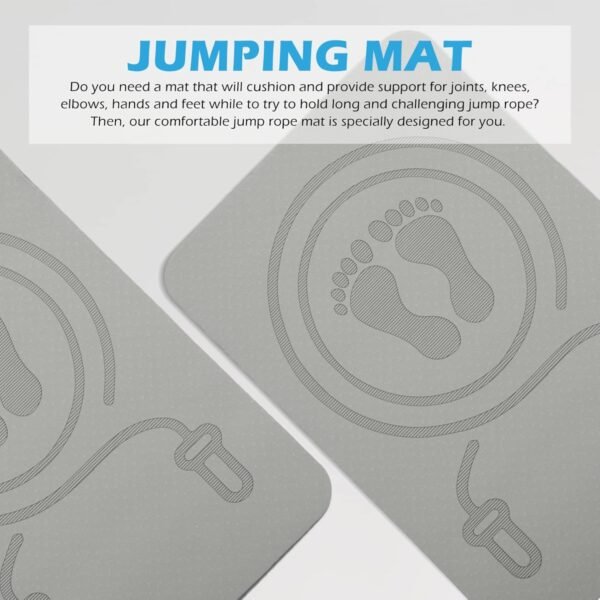 Sosoport Fitness Jumping Rope Mat Indoor Outdoor Fitness Mat Rope Spring Mat Exercise Non-Slip Mat Workout Jumping Mats Training Accessories for Women Girls Grey - Image 7