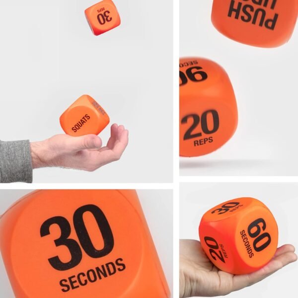 Phoenix Fitness Exercise Dice - Workout Dice Game for Cardio, HIIT and Exercise Classes - Full Body Training Routine for Home & Gym - Orange - Image 2