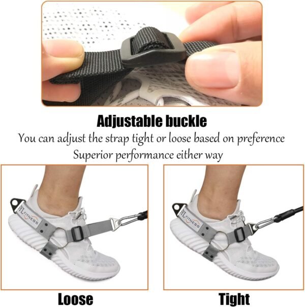 SYL Fitness Glute Kickback Cable Training Strap Shoe Attachment Cable Machine Booty Band Workout Resistance Leg Training Shoe Attachment Ankle Strap - Image 2