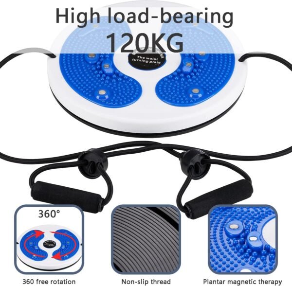 Kikuo Twist Waist Disc Board with Drawstring, Waist Removing Multifunctional Magnetic Balance Board Pedal, Resistance Bands, Massage Foot Sole, Home Fitness Equipment, Aerobic Exercises, Fitness Accessories - Image 2