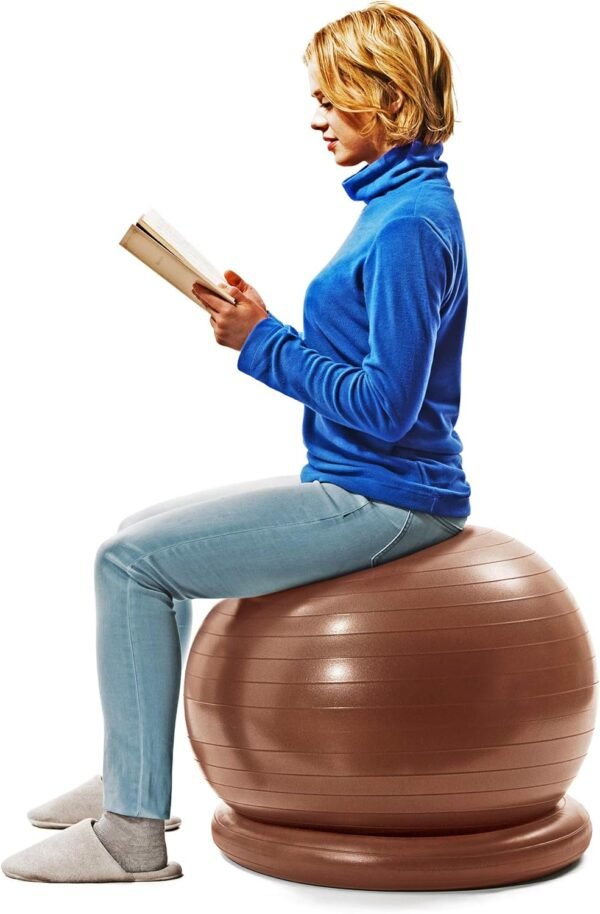 Sakurai Boeki Erugam #54145 Balance Ball, Chair on The Waist, 21.7 inches (55 cm), Present, Stable Ring, Pump Included