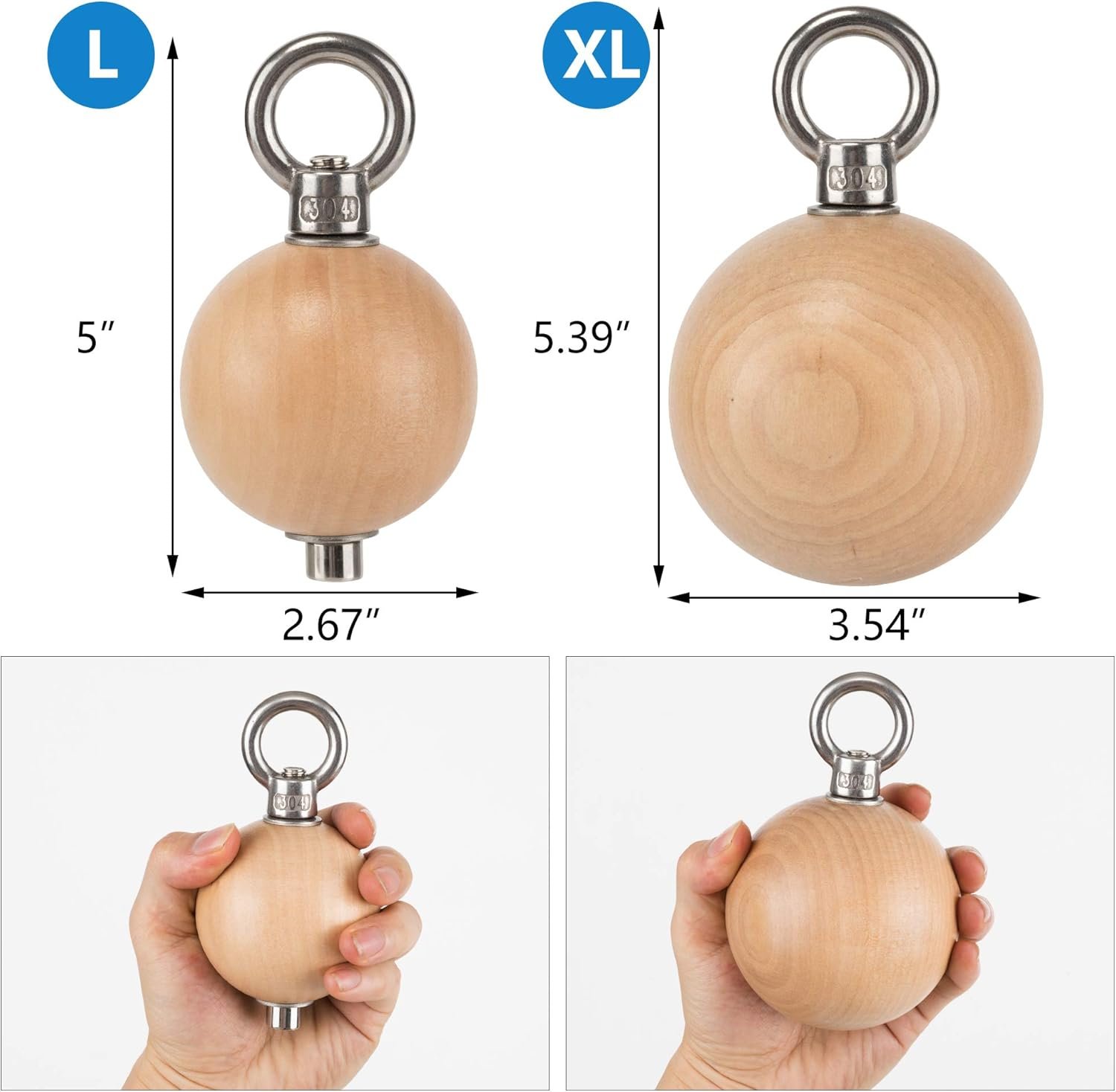 CDIWULDN Portable Pull Up Handles and Balls, Climber Climbing Holds Training, Climbing Grips Finger Strength Exercise Equipment for Home Training, Indoor and Outdoor (Balls L) - Image 2