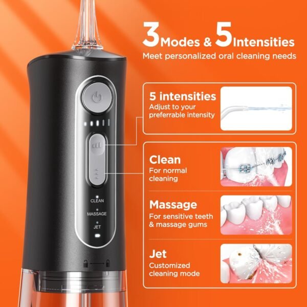 Bitvae Water Dental Flosser Teeth Picks - Cordless Water Flosser for Teeth - 5 Modes Sonic Electric Toothbrush,Upgraded Water Dental flosser Pick - Image 3