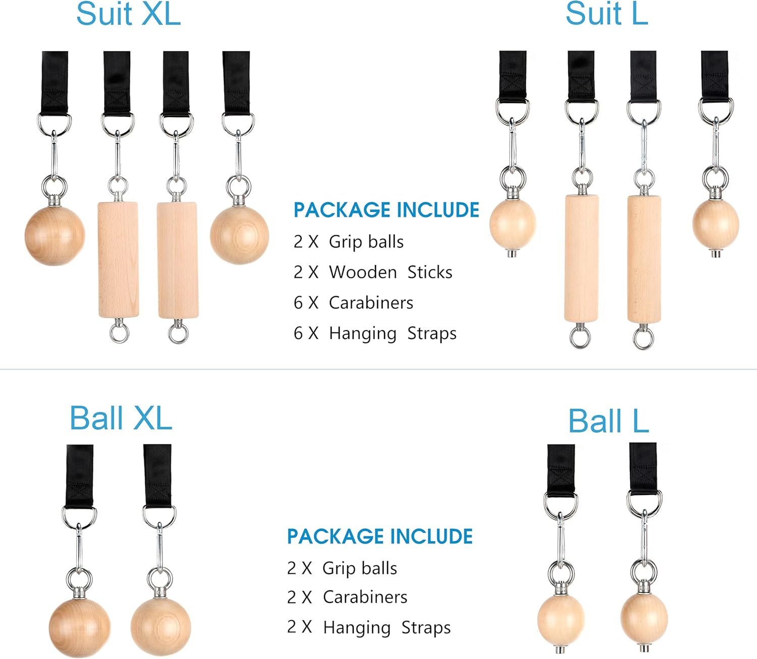 CDIWULDN Portable Pull Up Handles and Balls, Climber Climbing Holds Training, Climbing Grips Finger Strength Exercise Equipment for Home Training, Indoor and Outdoor (Balls L) - Image 6