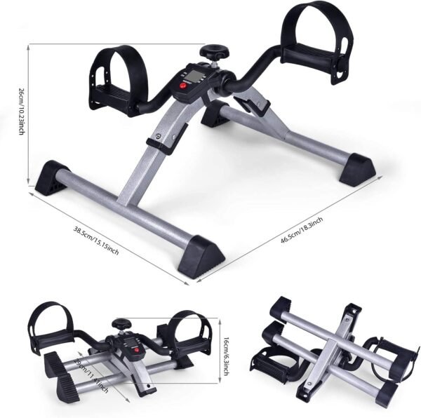 Mini Bike Exercise Bike Pedal Trainer Arm and Leg Trainer Fitness Trainer Fitness Bicycle Fitness Device with LCD Monitor Adjustable Resistance Home Bike Training Device for Home Office - Image 2