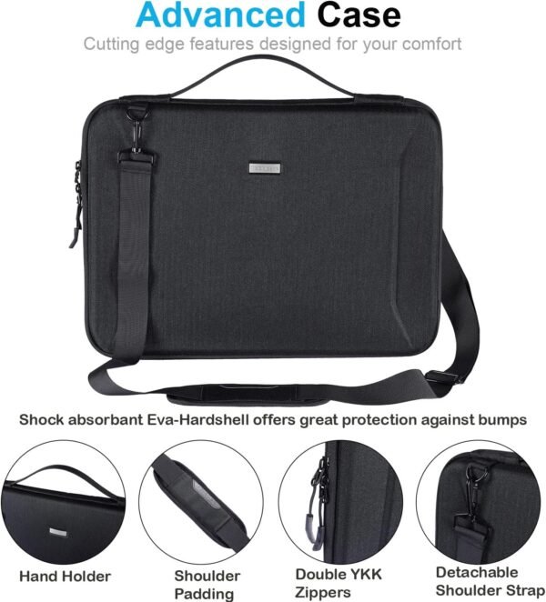 TECHGEAR Organiser 15.6 Inch to 16 Inch Laptop Bag Shockproof Travel Bag Handle + Shoulder Strap for Lenovo Yoga 720 IdeaPad 310 320 ThinkPad T570/Dell Inspiron 15/HP Envy 15/15.6" Notebooks etc - Image 6