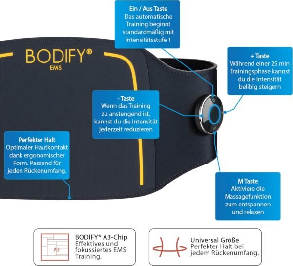 Bodify® EMS Back Trainer Pro - Targeted Stimulation of Back Muscles - Muscle Building and Improved Posture - EMS Training Device - Back Muscle Trainer - for Men and Women - The Original - Image 2