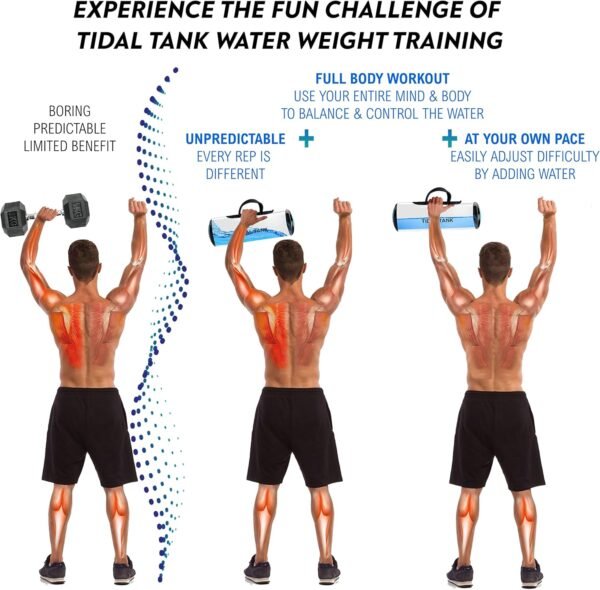 Tidal Tank - Sand Bag Alternative 45 lbs - Adjustable Aqua Bag and Power Bag with Water - Core and Balance Aquabag - Portable Stability Fitness Equipment - Including Online Training Center - Image 2