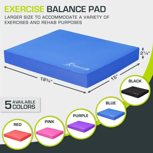 Exercise Balance Pad, Non-Slip Cushioned Foam Mat & Knee Pad for Fitness and Stability Training, Yoga, Physical Therapy, L and XL - Image 2