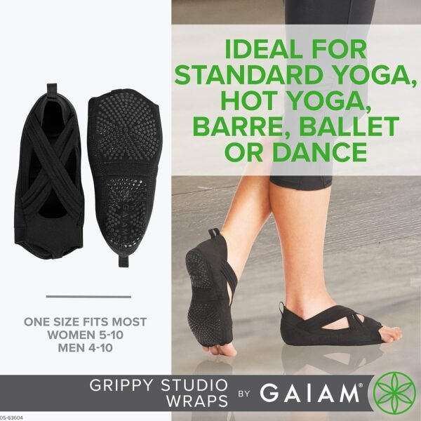 Gaiam Yoga Socks - Premium Studio Non Slip Sticky Grip Accessories for Women & Men - Image 6