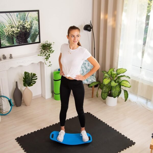 Relaxdays Twist Board, Handy Balance Board for Full Body Training, Heavy Duty XL Workout Board up to 150 kg, Blue - Image 3