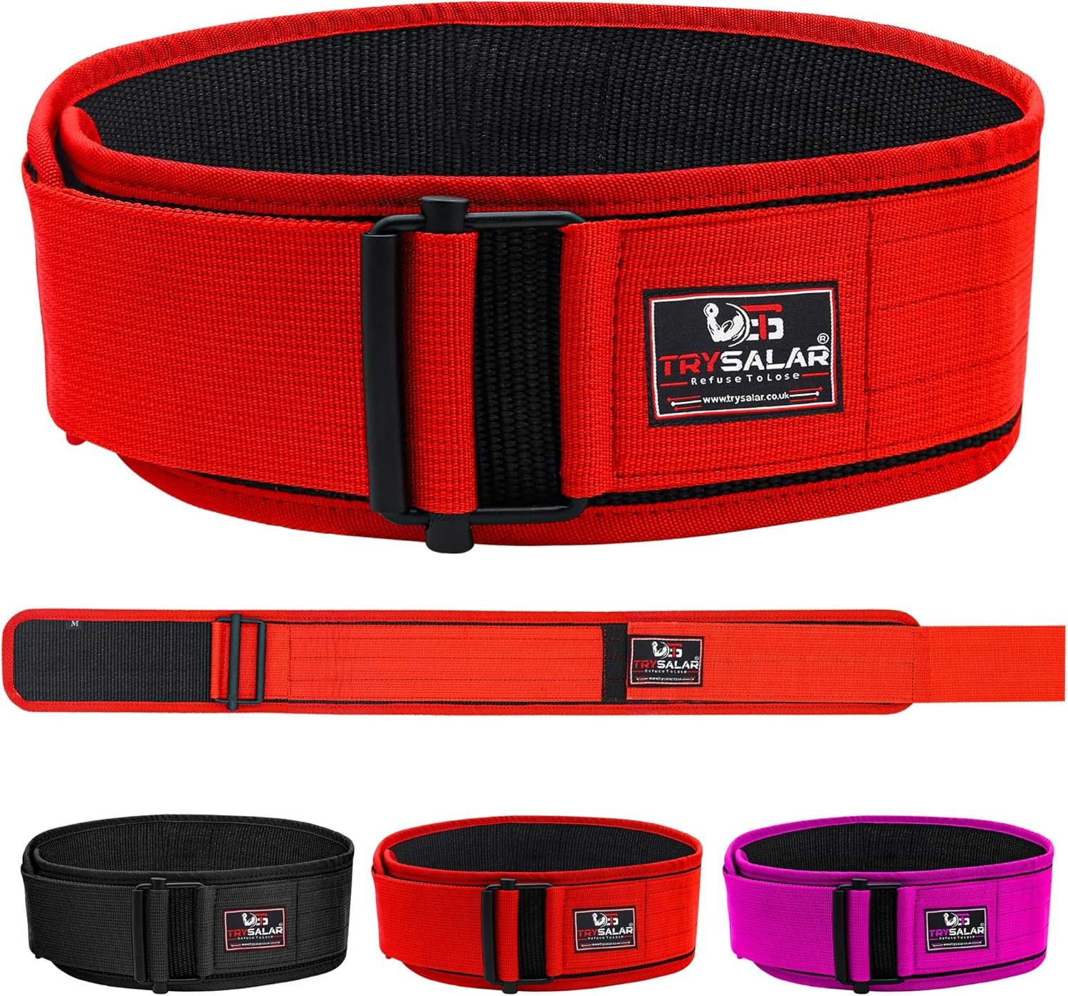 TrySalar Self-Locking Weight Lifting Belt Auto Lock Premium Adjustable Weightlifting Back Support for Men Women Gym Fitness Bodybuilding Powerlifting Workout Deadlift Squat Pro Exercise Equipment