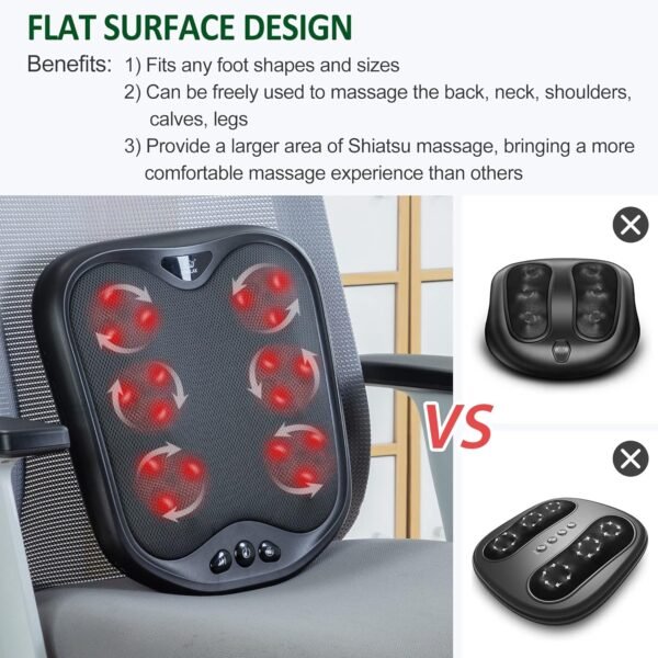 Snailax Shiatsu Foot Massager with Heat Function, 18 Flexible Kneading Massage Heads, Massager for All Foot Sizes, Foot Warmer, Electric Foot Massager for Relaxation, Gifts - Image 3
