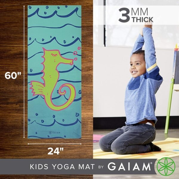 Gaiam Kids Yoga Mat Exercise Mat, Yoga for Kids with Fun Prints - Playtime for Babies, Active & Calm Toddlers and Young Children (60" L x 24" W x 3mm Thick) - Image 3